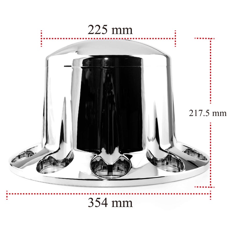 RTRHINOTUNING 1PC Axle Wheel Cover Hub Caps Kit Rear Chrome Screw-on Lug Nuts for Semi Truck TR082 - Image 3